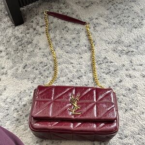 Yves Saint Laurent inspired Deep Red burgundy Quilted Shoulder Bag